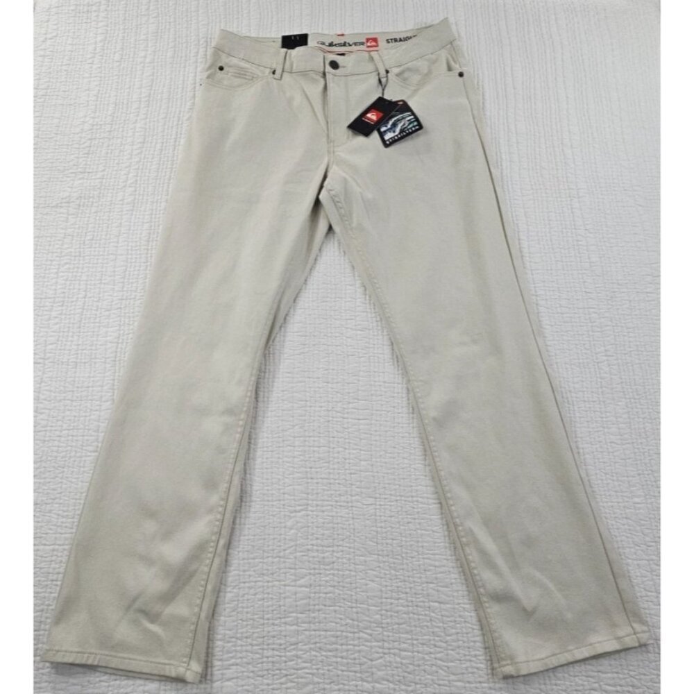 NEW Quicksilver Jeans Men's 36x32 Relaxed Straight Fit Silver Birch‎ NWT Classic